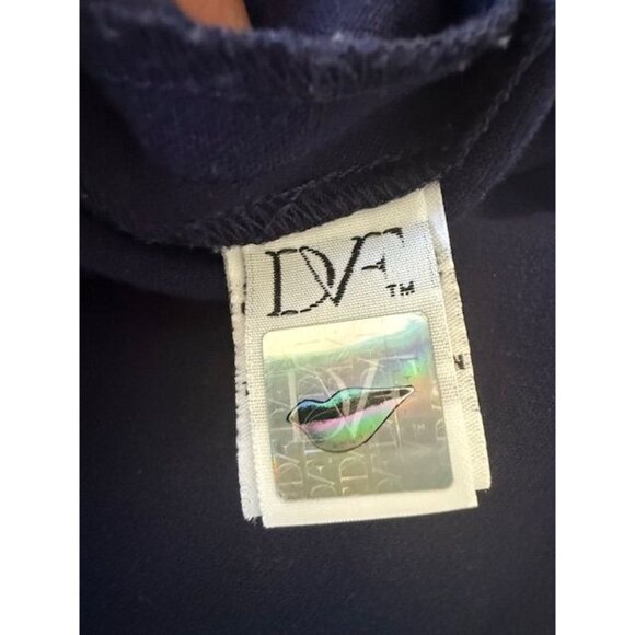 Diane Von Furstenberg Navy Blue Sleeveless Top Size 2 With Back Zipper & Pleated - Picture 10 of 10